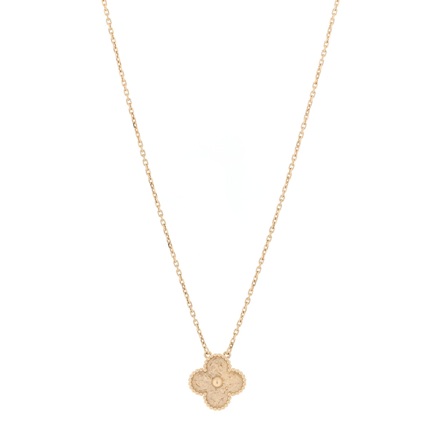 Van Cleef & Arpels 18K Yellow Gold Vintage Alhambra Pendant Necklace 1 of 6