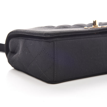 Chanel Grosgrain Satin Quilted Small Vintage Mademoiselle Flap Black 5 of 10