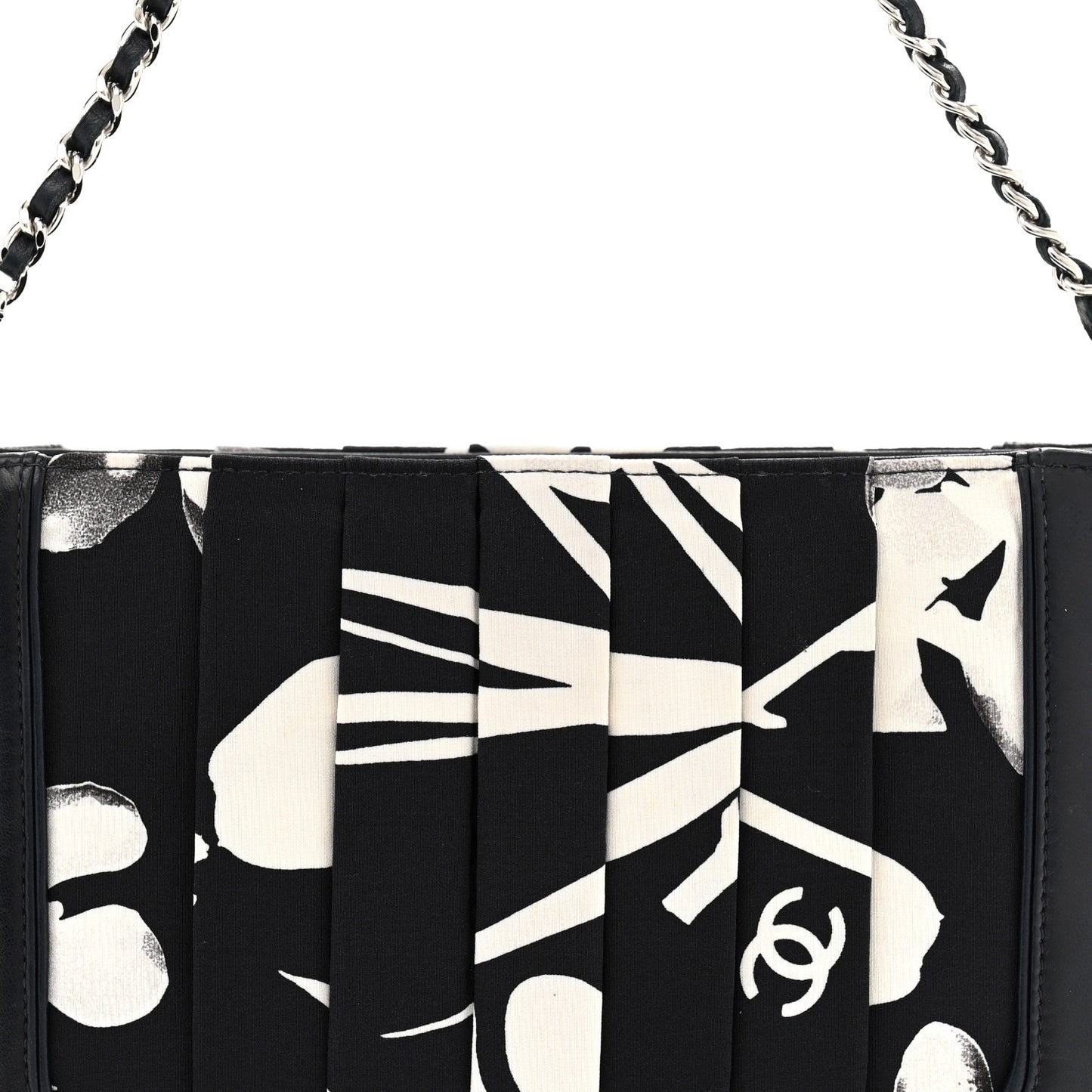 Lambskin Fabric Pleated Symbols Pochette Navy