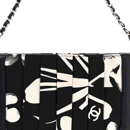 Chanel Lambskin Fabric Pleated Symbols Pochette Navy 9 of 12