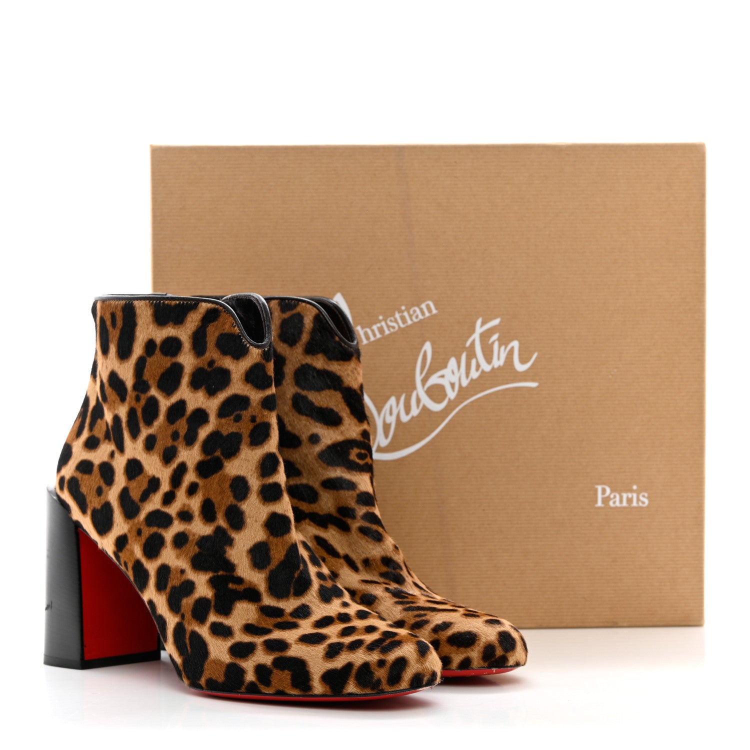 Christian Louboutin Pony Hair Leopard Castarika 85 Ankle Booties 40 Brown 17 of 17