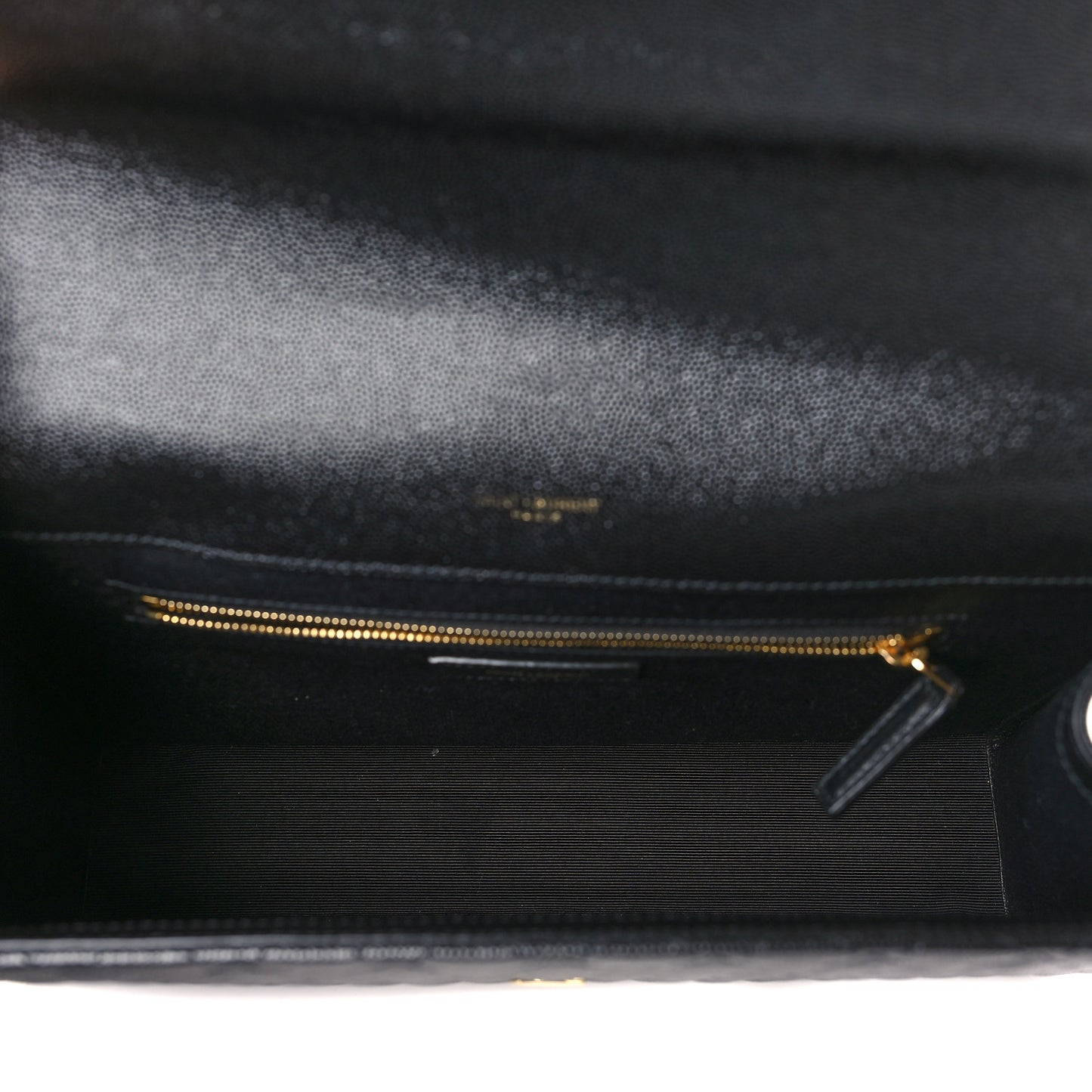 Grain De Poudre Textured Mixed Matelasse Large Triquilt Monogram Satchel Black