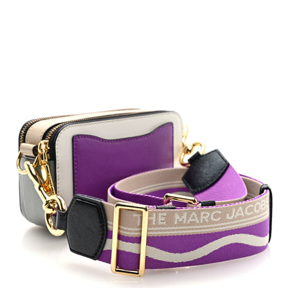 Marc Jacobs Saffiano Small Snapshot Camera Bag White Purple Multicolor 3 of 9