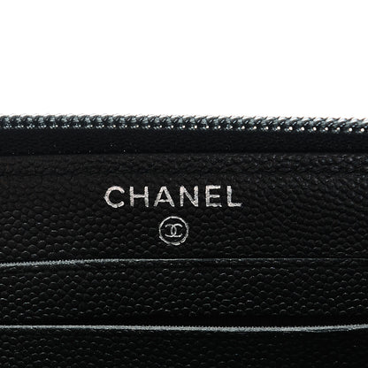 Chanel Caviar Quilted Boy Small Zip Around Wallet So Black 6 of 8