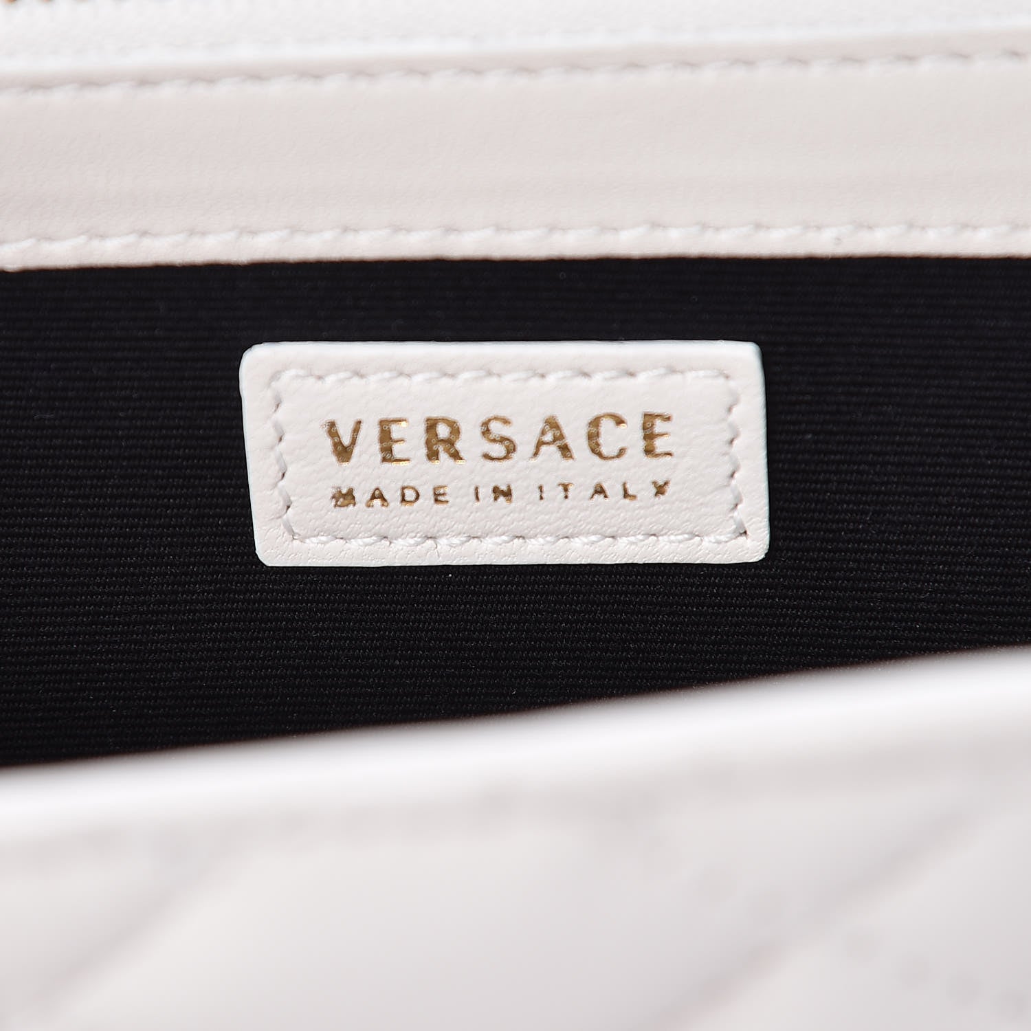 Versace Calfskin Icon Quilted Wallet On Chain Crossbody White 6 of 8