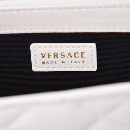 Versace Calfskin Icon Quilted Wallet On Chain Crossbody White 6 of 8