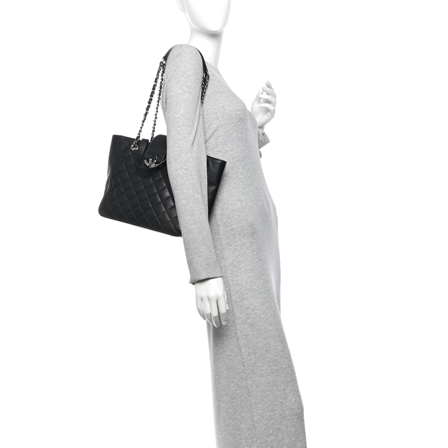 Chanel Caviar Quilted Small CC Box Shopping Tote Black 2 of 15