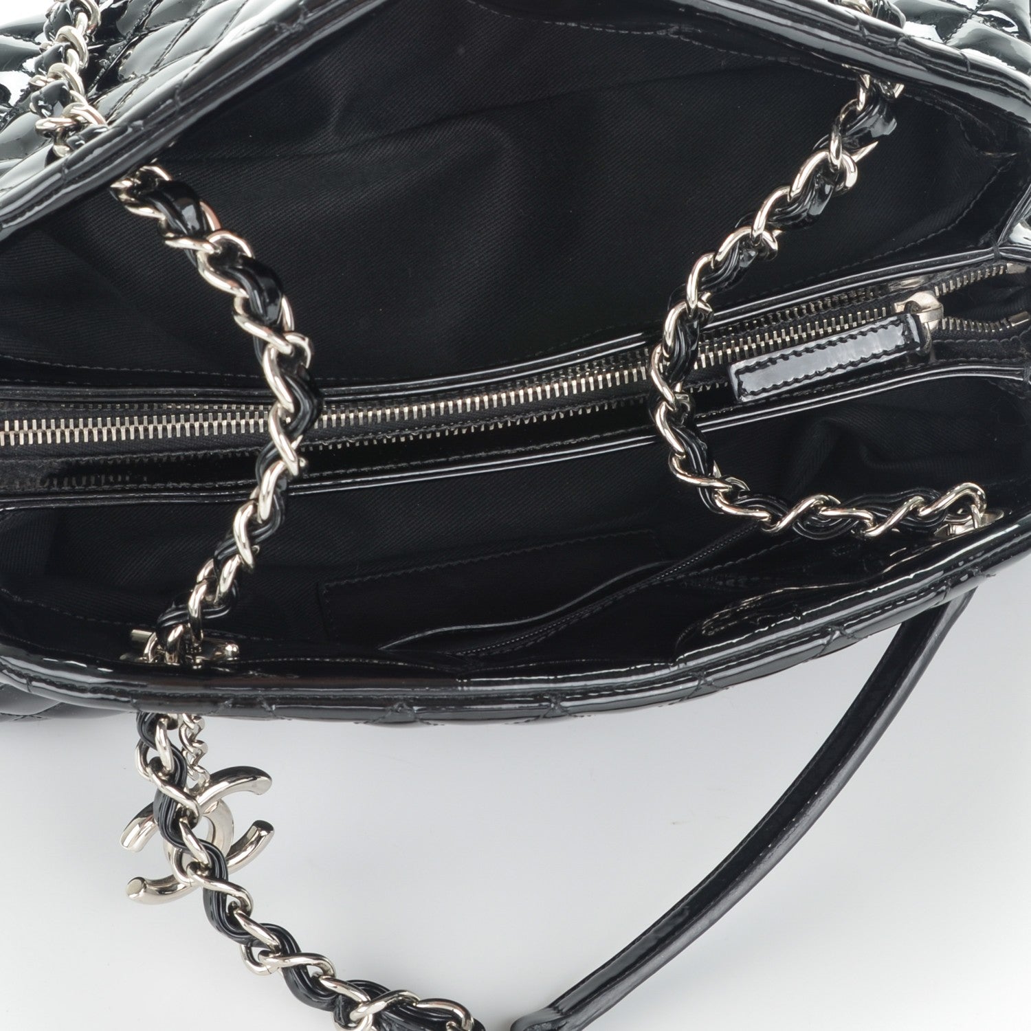Chanel Patent Quilted Medium Just Mademoiselle Black 5 of 7