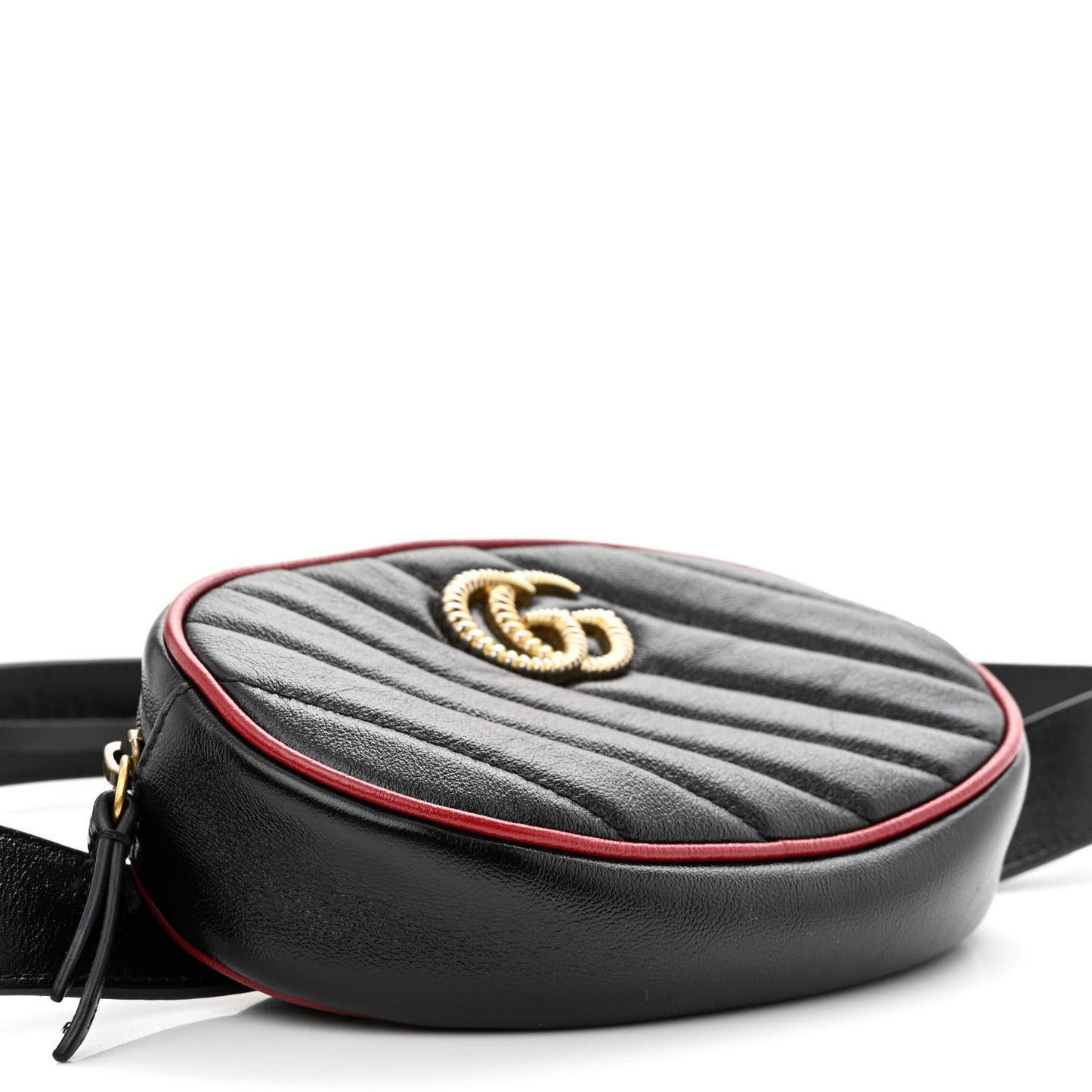 Azalea Calfskin Matelasse Diagonal Torchon GG Marmont Belt Bag 95 38 Black Romantic Cerise