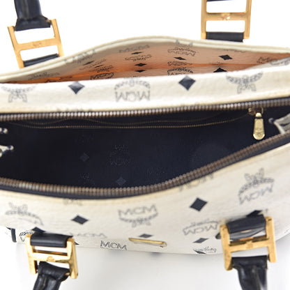 MCM Visetos Boston Satchel White 5 of 12