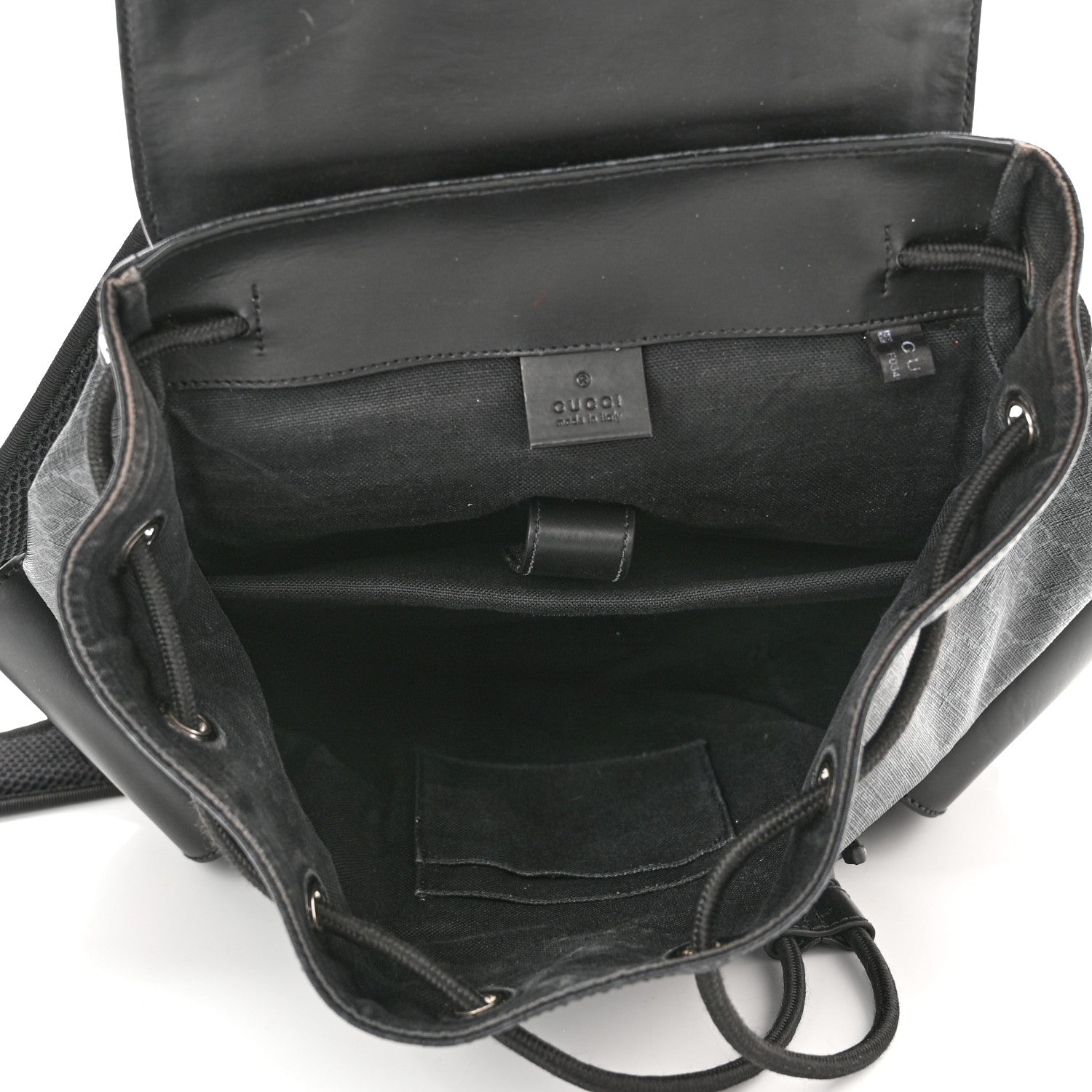 Gucci Soft GG Supreme Monogram Appia Calfskin Web Double Buckle Backpack Black 5 of 13