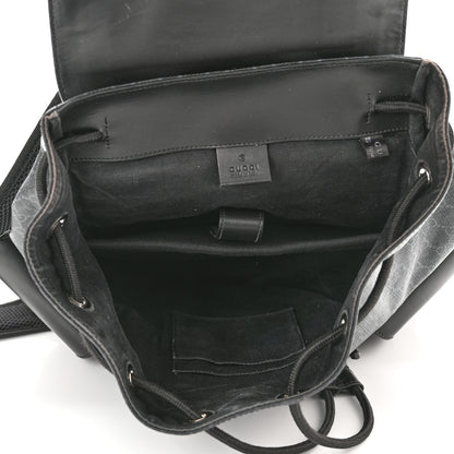 Gucci Soft GG Supreme Monogram Appia Calfskin Web Double Buckle Backpack Black 5 of 13