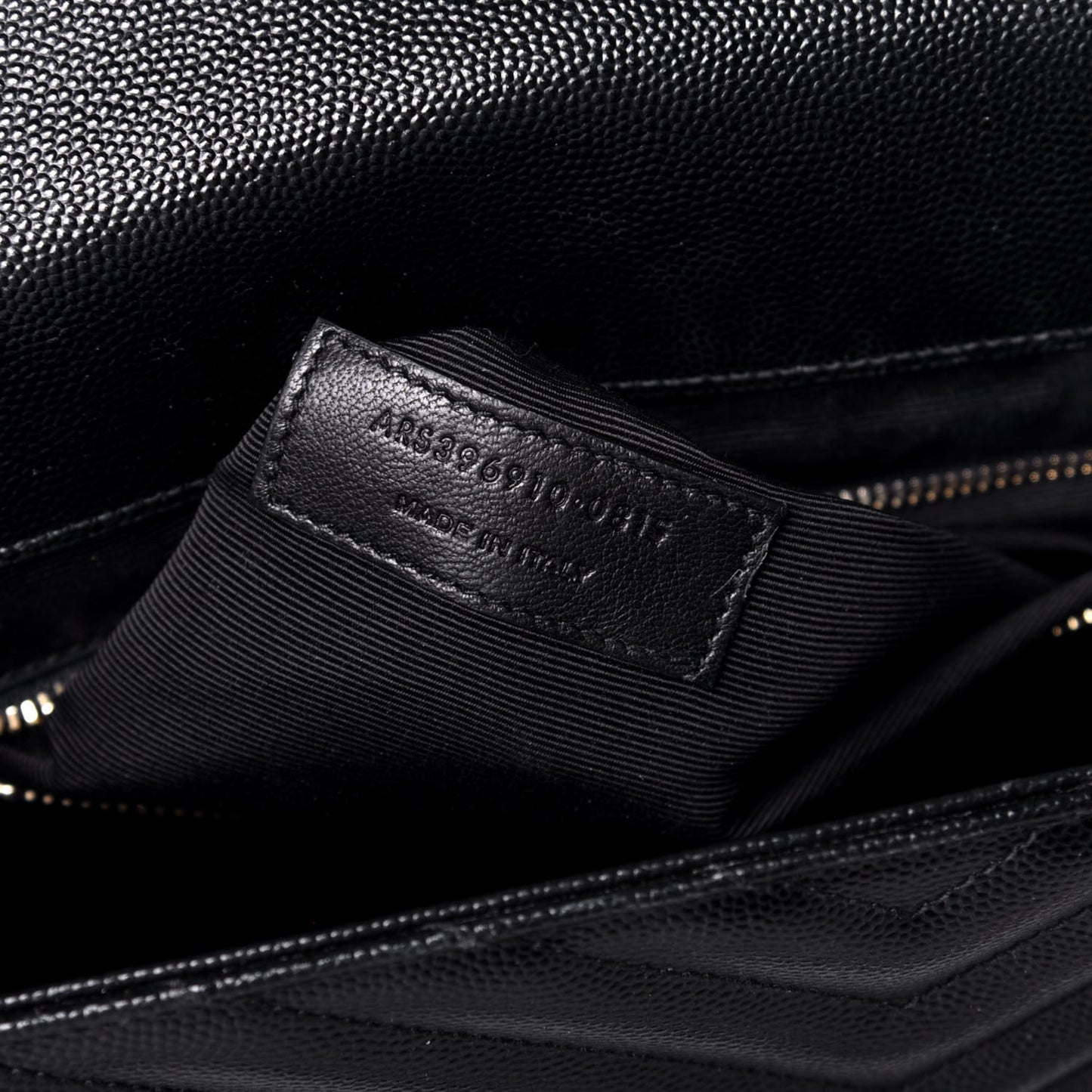 Grain De Poudre Matelasse Chevron Large Monogram Satchel Black