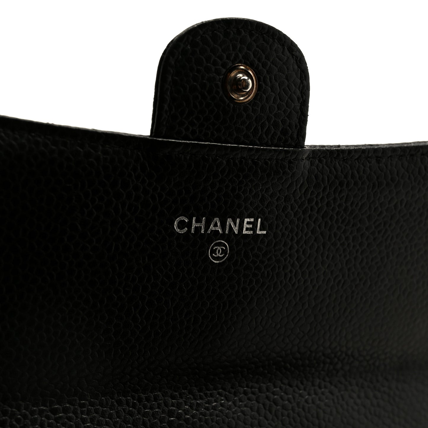 Caviar Quilted Large Gusset Flap Wallet Black