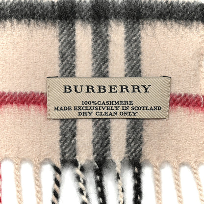 Burberry Cashmere Nova Check Fringe Scarf Ivory 3 of 3