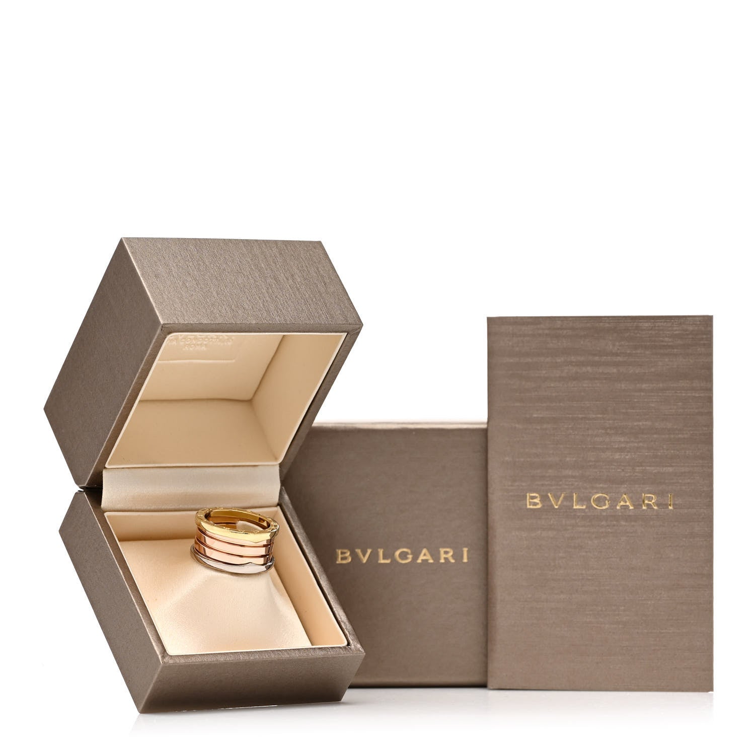 Bulgari 18K Rose White Yellow Gold B.Zero1 Four-Band Ring 54 6.75 6 of 6