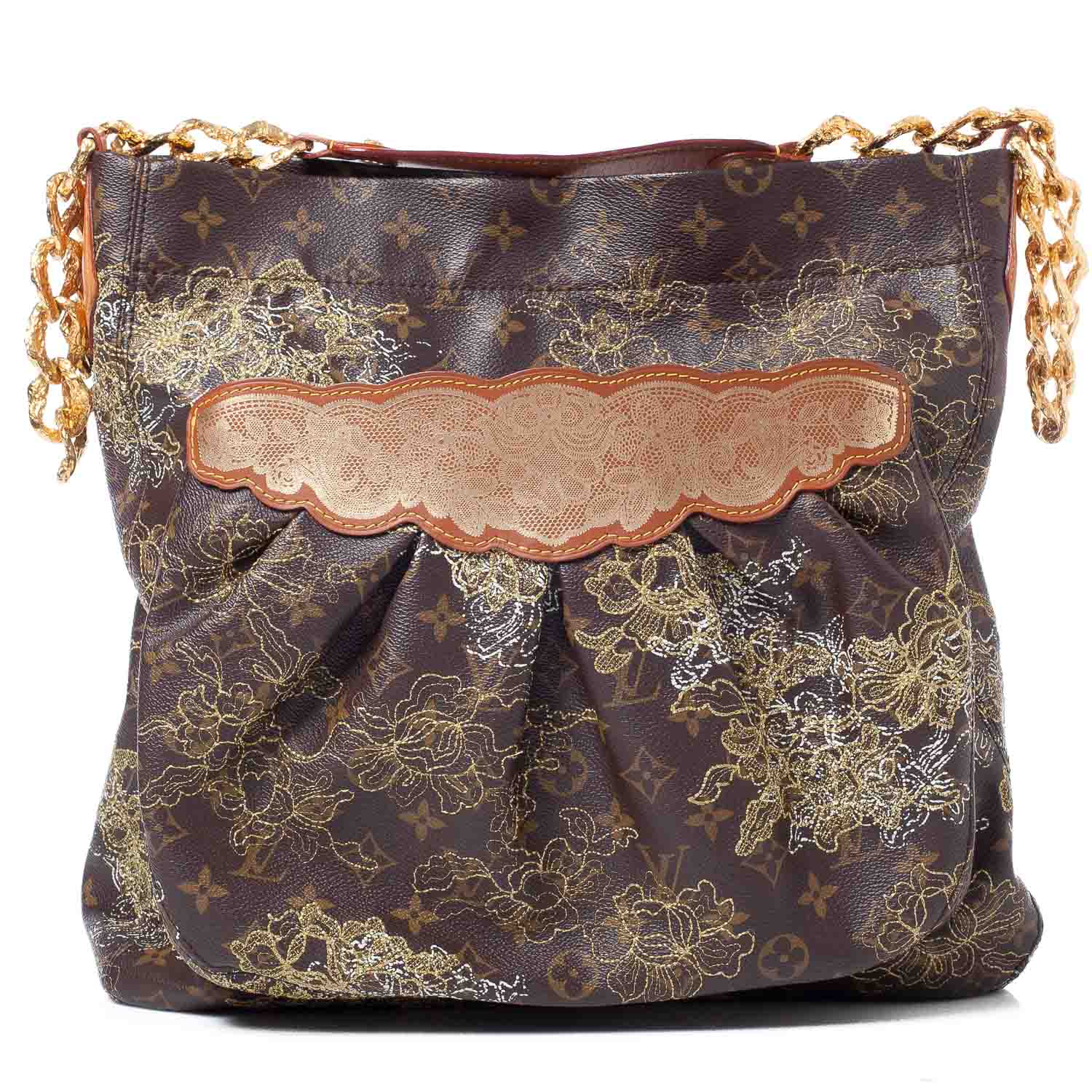 Louis Vuitton Monogram Dentelle Fersen Gold 1 of 8