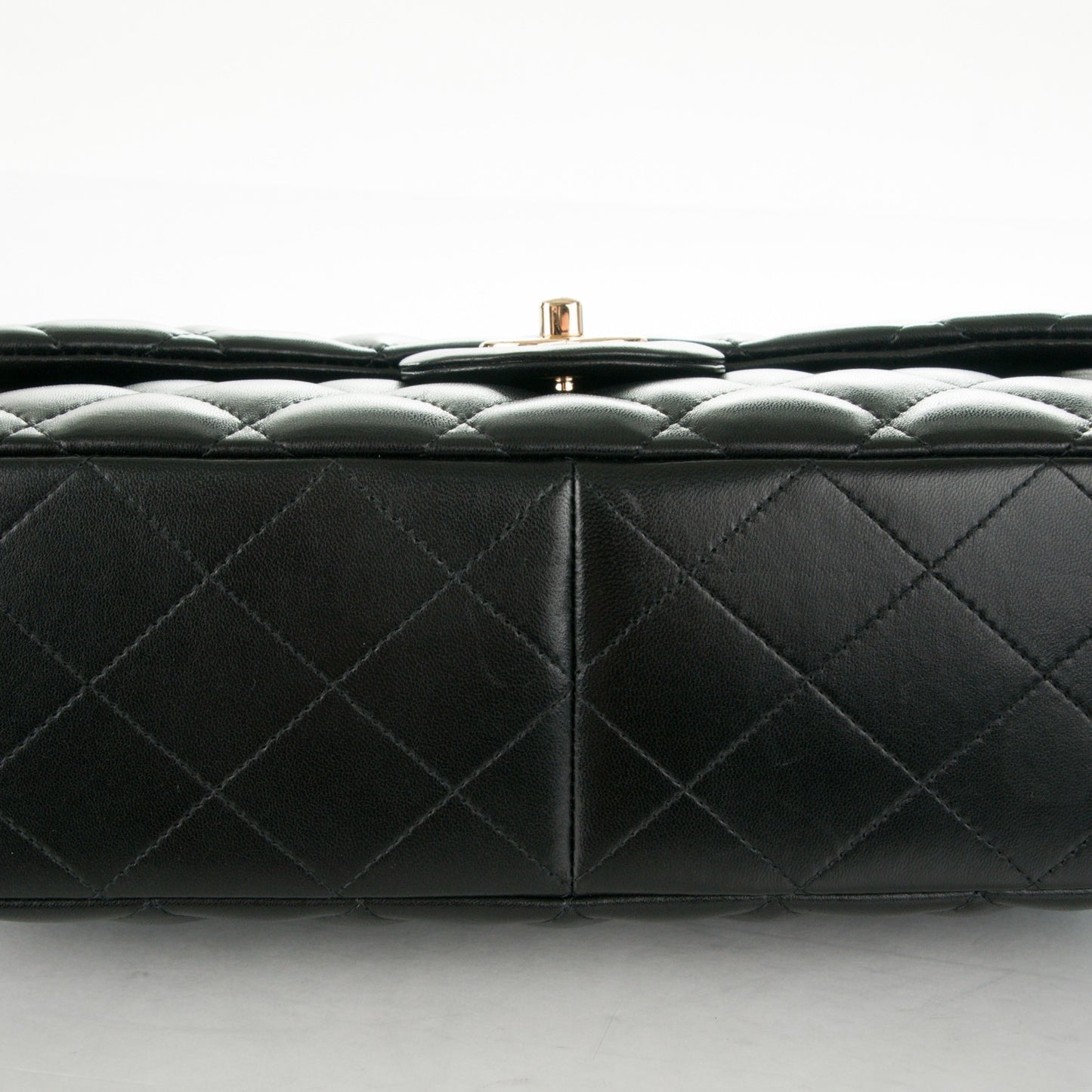 Lambskin Quilted Jumbo Single Flap Black