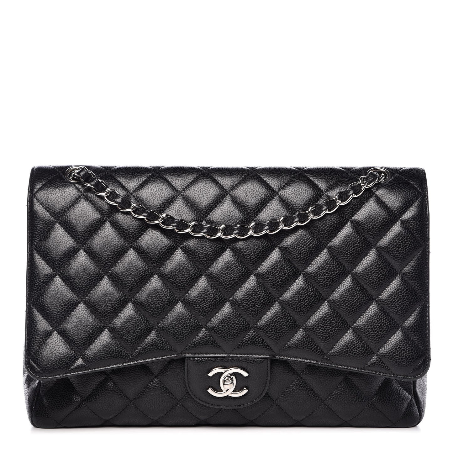 Caviar Quilted Maxi Single Flap Black