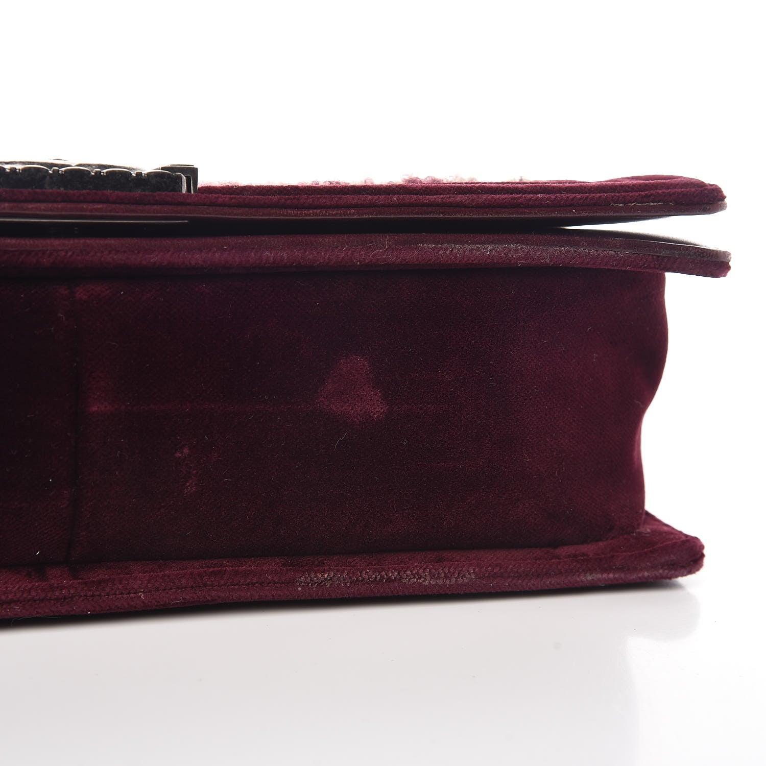 Chanel Velvet Tweed Large Boy Flap Burgundy 9 of 20