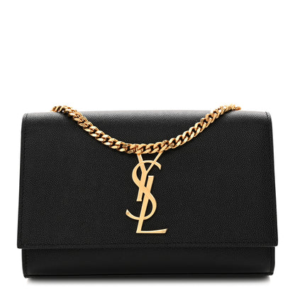 Saint Laurent Grain De Poudre Small Monogram Kate Satchel Black 1 of 10