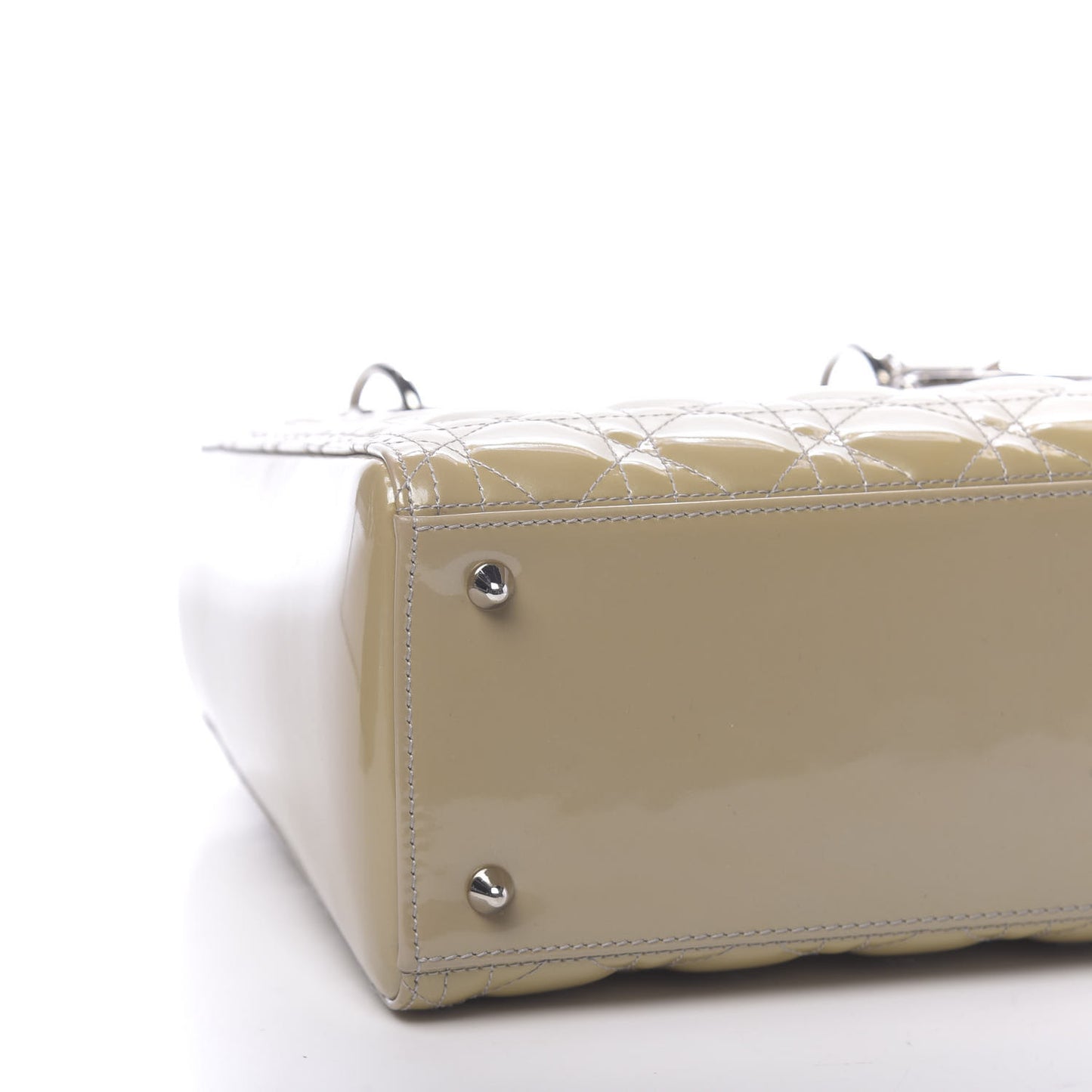 Patent Cannage Medium Lady Dior Beige