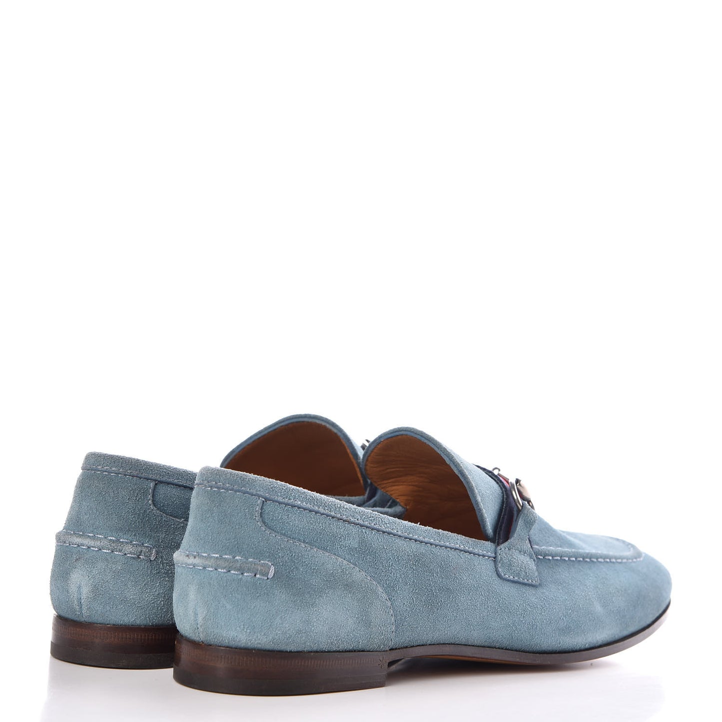 Suede Mens Horsebit Loafers 39.5 Blue