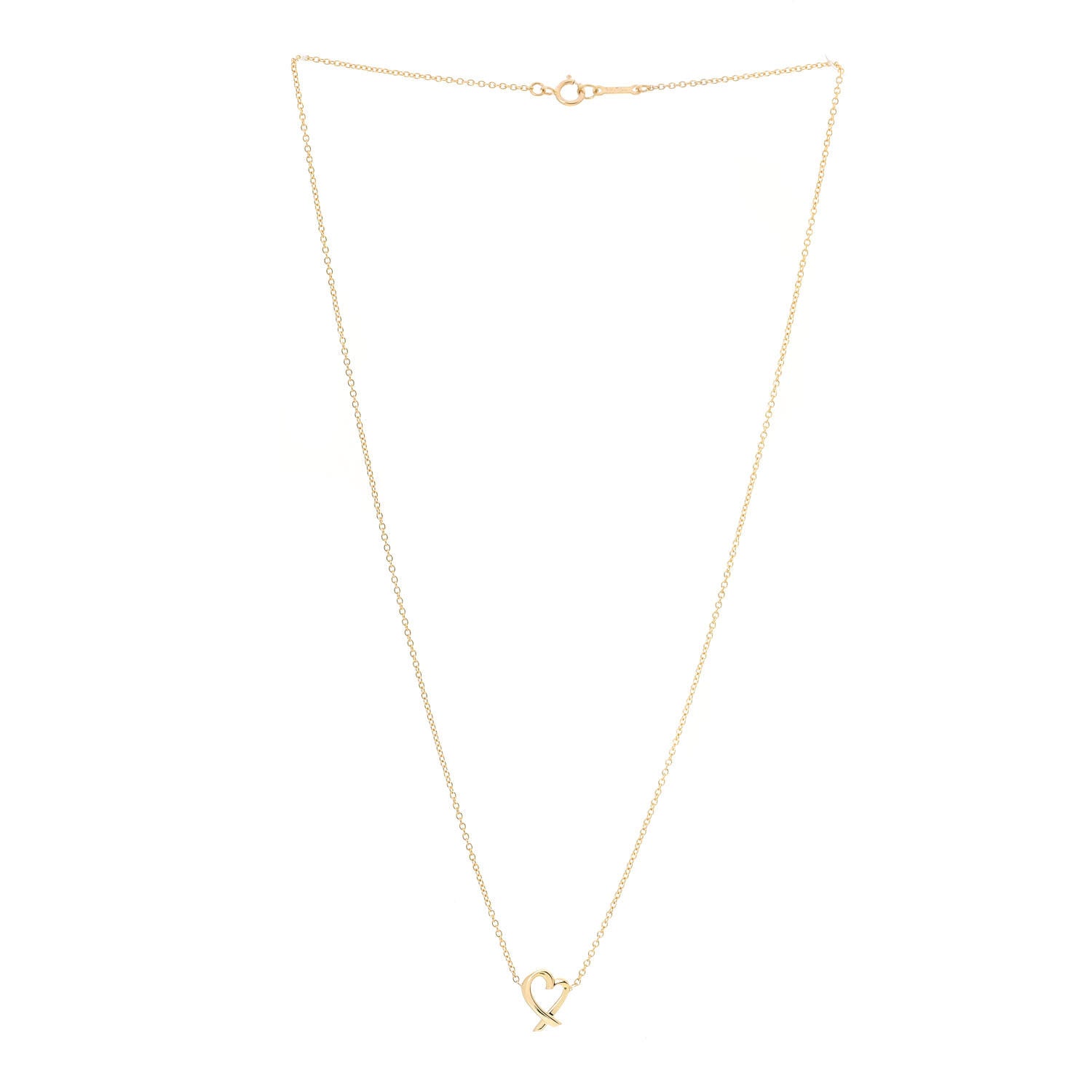 Tiffany 18K Yellow Gold Mini Paloma Picasso Loving Heart Pendant Necklace 3 of 6