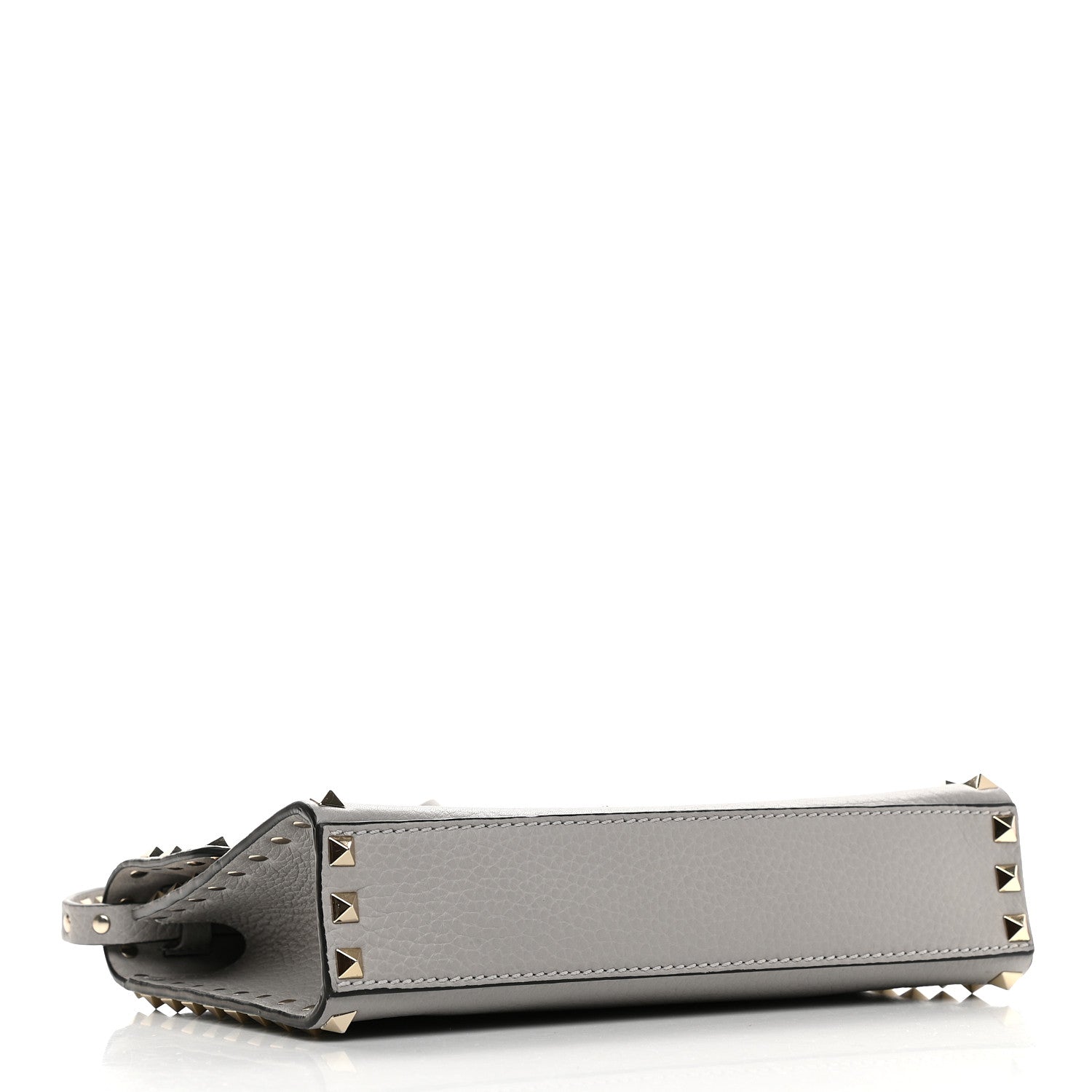 Valentino Garavani Pebbled Calfskin Medium Rockstud Flip Lock Crossbody Bag Pastel Grey 3 of 7