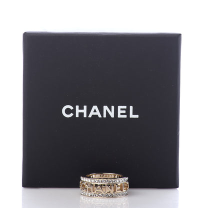 Chanel Metal Crystal Bow-tiful CC Logo Ring 6 Gold 5 of 5