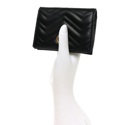 Gucci Calfskin Matelasse GG Marmont Card Case Wallet Black 2 of 8