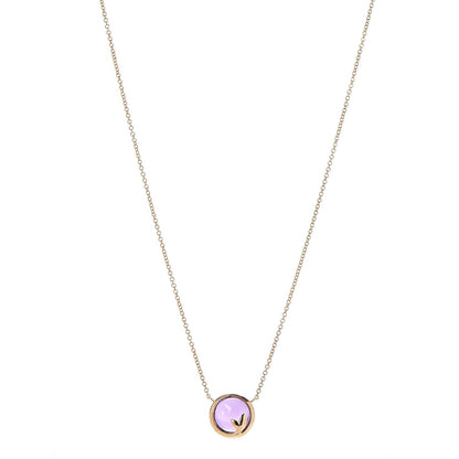Tiffany 18K Yellow Gold Amethyst Paloma Picasso Olive Leaf Pendant Necklace 1 of 5