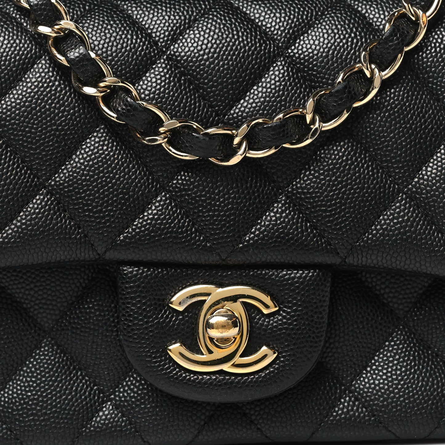Caviar Quilted Mini Square Flap Black
