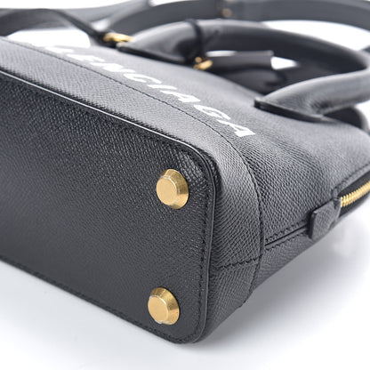 Balenciaga Signature Grained Calfskin XXS Ville Top Handle Bag Black White 9 of 9