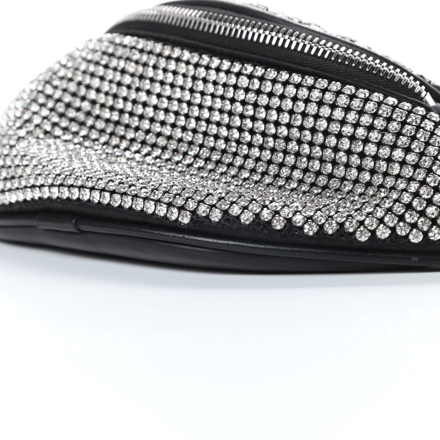 Rhinestone Mesh Mini Attica Belt Bag Black