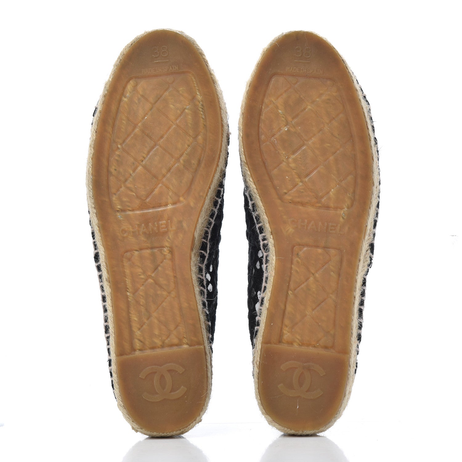 Chanel Lace Patent CC Espadrilles 38 Black 5 of 21