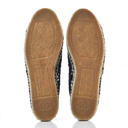 Chanel Lace Patent CC Espadrilles 38 Black 5 of 21