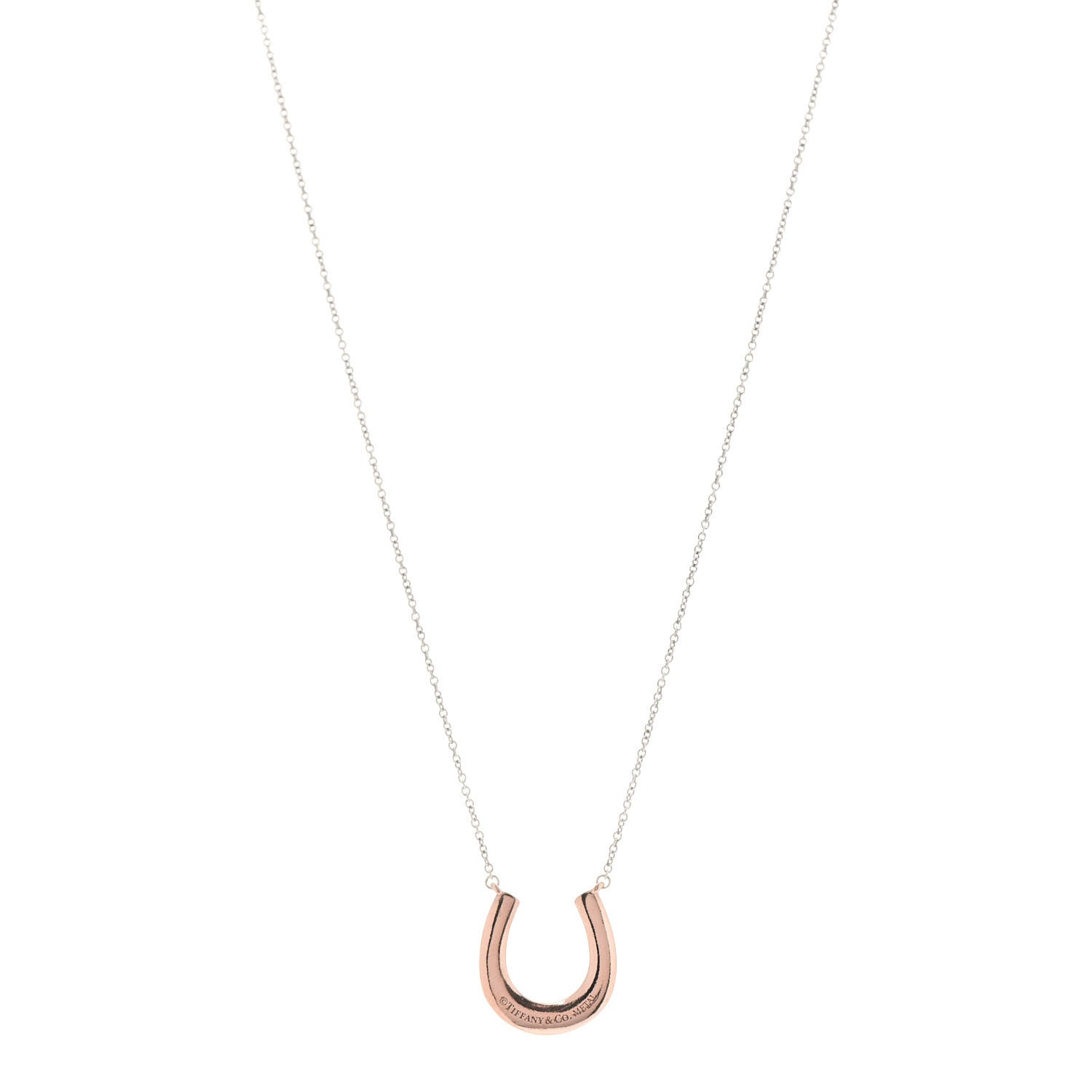 Tiffany Sterling Silver Rubedo 1837 Horseshoe Pendant Necklace 1 of 6