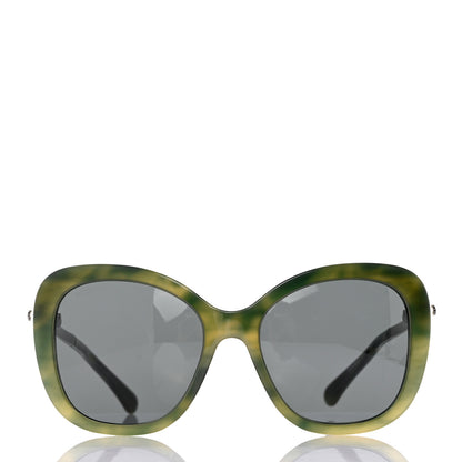Chanel Acetate Butterfly Winter Pearl Sunglasses 5339-H Green 2 of 10