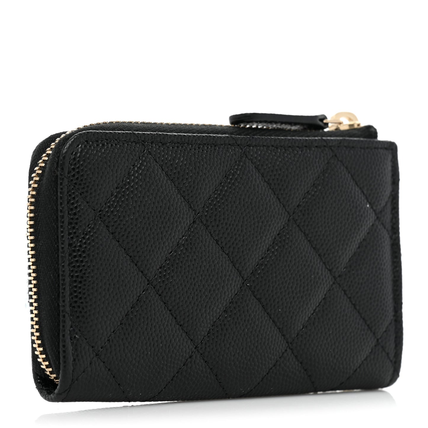 Caviar Quilted Key Holder Case Black