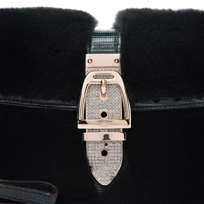 Gucci Mink Fur Lizard Crystal Wristlet Green 10 of 10