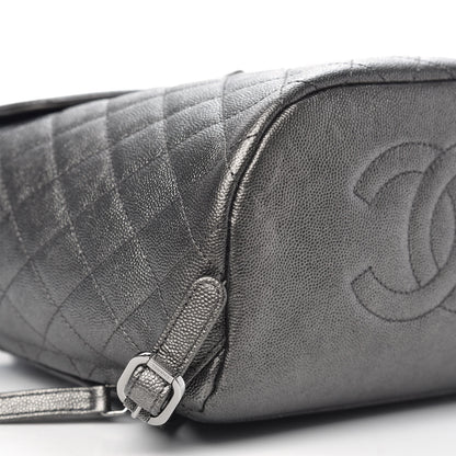 Chanel Metallic Caviar Quilted Filigree Backpack Dark Silver 8 of 10