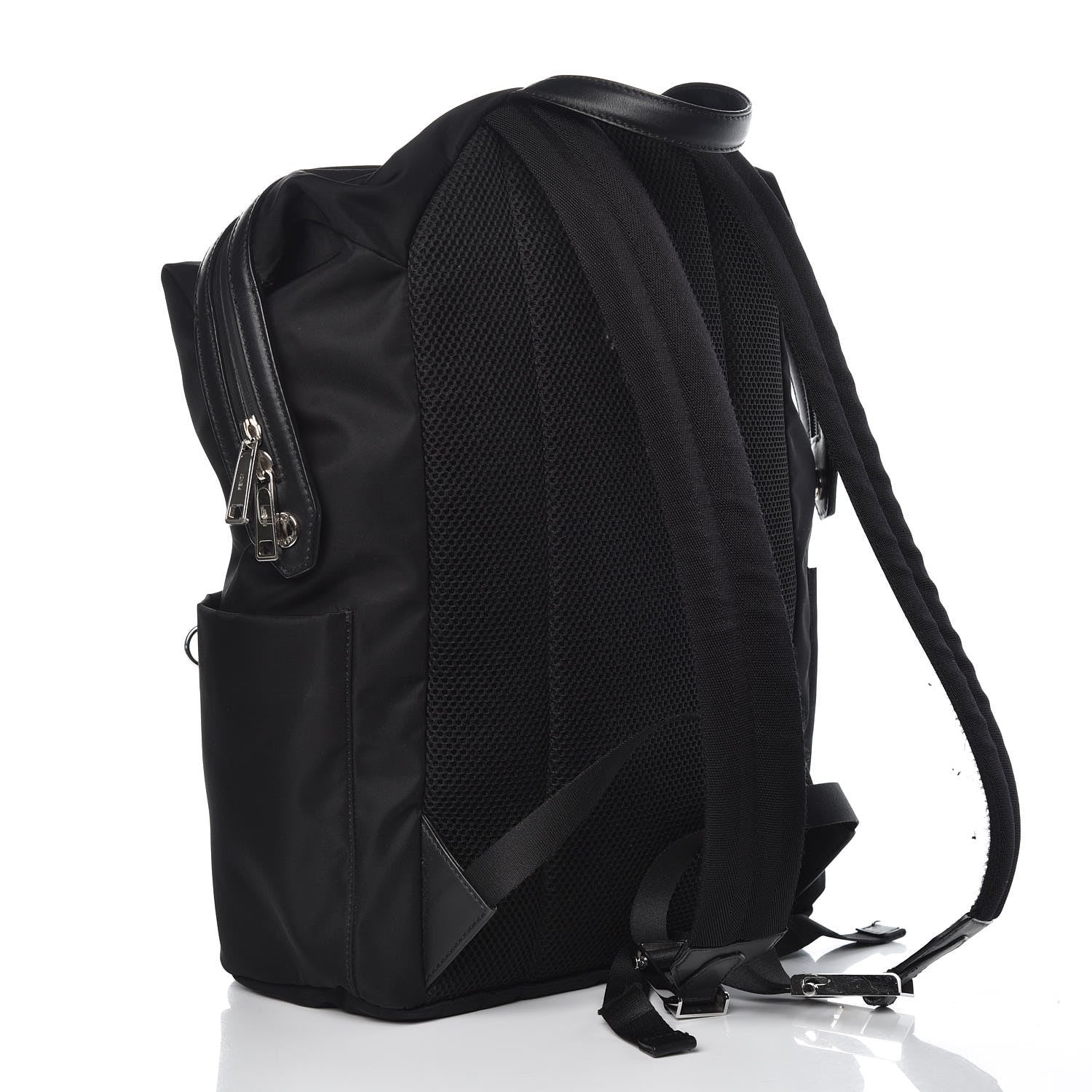 Fendi Nylon Vitello Century Opaco Mini Bug Eyes Backpack Black 3 of 14