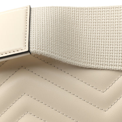 Gucci Calfskin Matelasse Monochrome GG Marmont Crossbody Shoulder Bag White 12 of 13