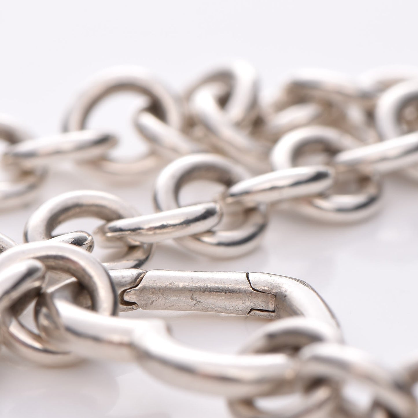 Sterling Silver Heart Clasp Choker Necklace