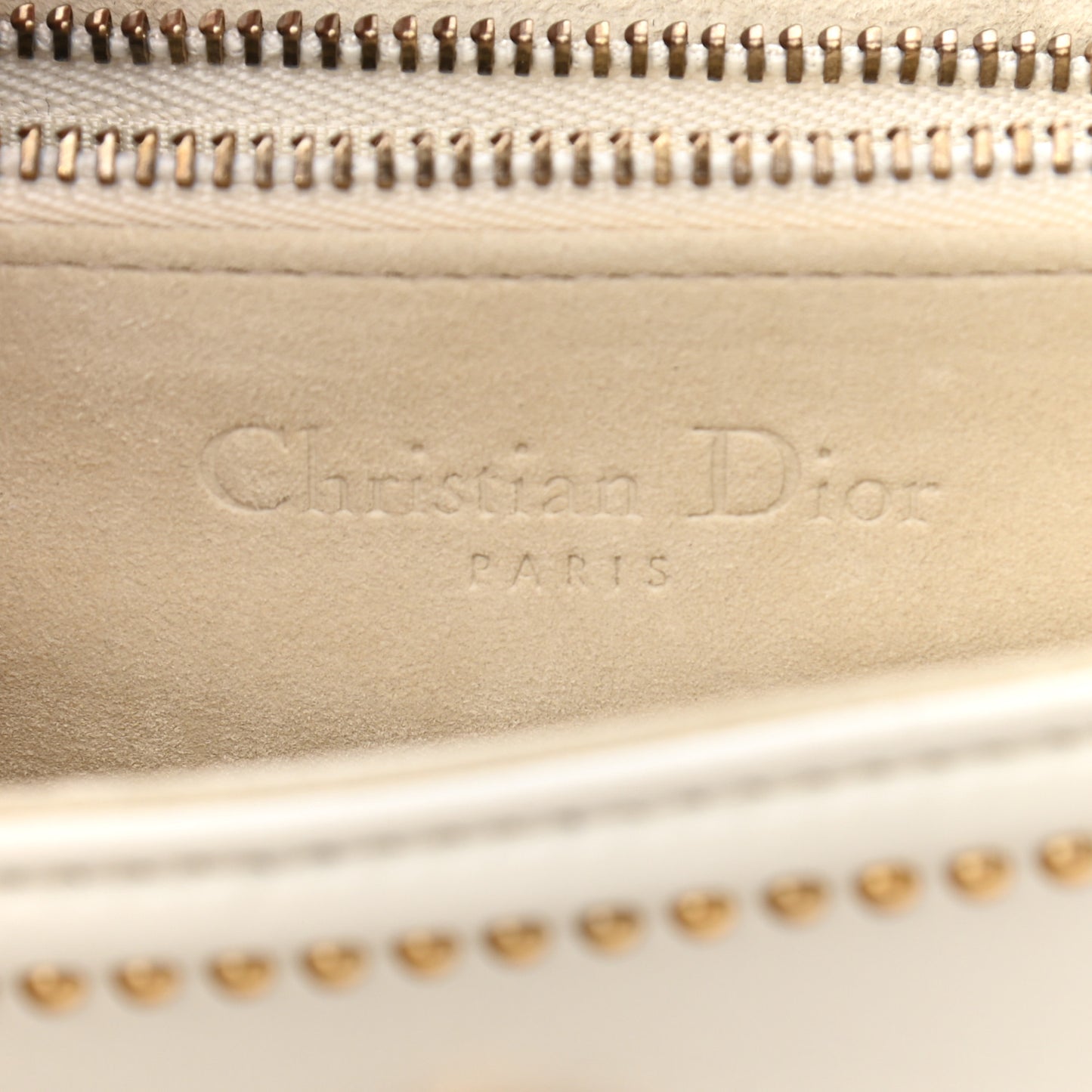 Lambskin Studded Phone Case Diorama Latte