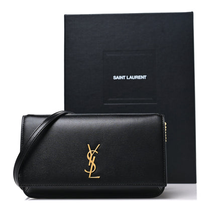 Saint Laurent Smooth Calfskin Monogram Phone Holder Crossbody Black 9 of 9