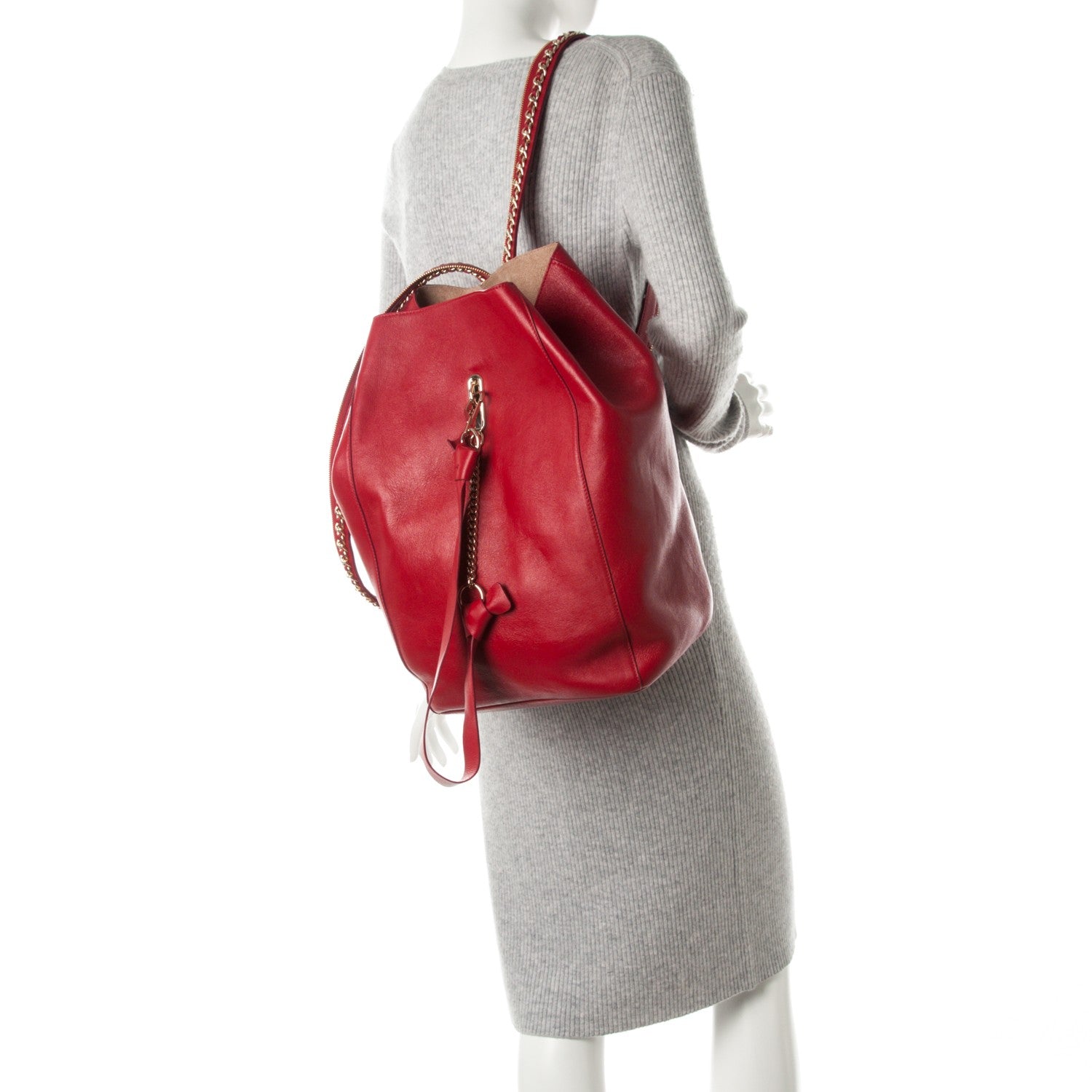 Jimmy Choo Nappa Large Echo Convertible Backpack Red 2 of 7