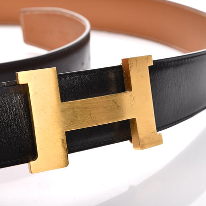 Hermes Box Chamonix 42mm Constance Reversible H Belt 100 Noir Natural 5 of 9