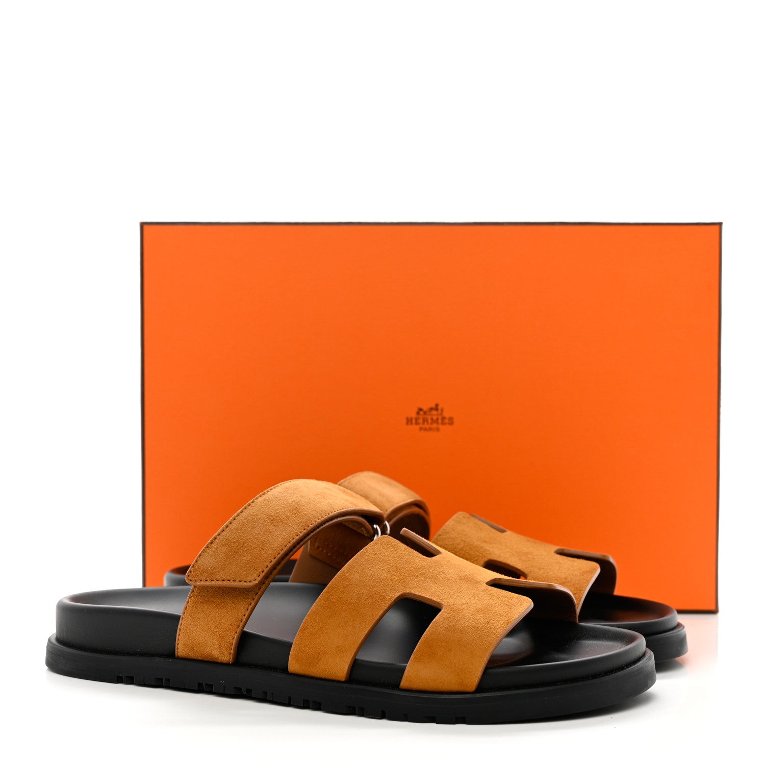 Hermes Suede Goatskin Womens Chypre Sandals 39 Naturel 9 of 9